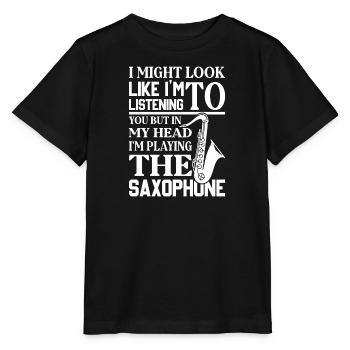 Saxophone Saxophone Saxophone Saxophone Music Saxophone Player - Stanley/Stella MINI CREATOR Kids’ T-Shirt - black - Front - Mikhail (115cm)