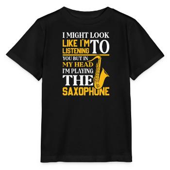 Saxophone Saxophone Saxophone Saxophone Music Saxophone Player - Stanley/Stella MINI CREATOR Kids’ T-Shirt - black - Front - Mikhail (115cm)