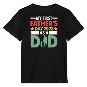 Papa 2023 Zukünftiger Vater Geschenkidee - Stanley/Stella Kinder T-Shirt MINI CREATOR  - Schwarz - Vorne - Mikhail (115cm)