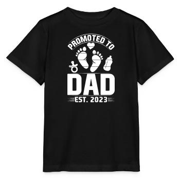 Papa 2023 Zukünftiger Vater Geschenkidee - Stanley/Stella Kinder T-Shirt MINI CREATOR  - Schwarz - Vorne - Mikhail (115cm)