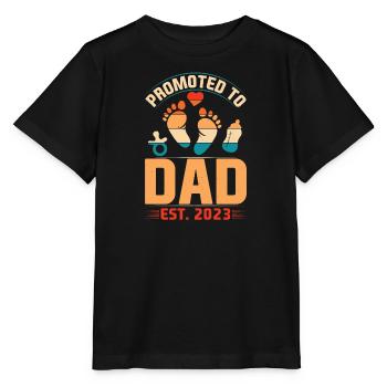 Papa 2023 Zukünftiger Vater Geschenkidee - Stanley/Stella Kinder T-Shirt MINI CREATOR  - Schwarz - Vorne - Mikhail (115cm)