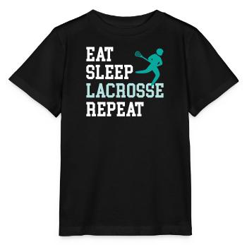 Lacrosse Spieler spielen Lacrosse Relax Lacrosse - Stanley/Stella Kinder T-Shirt MINI CREATOR  - Schwarz - Vorne - Mikhail (115cm)