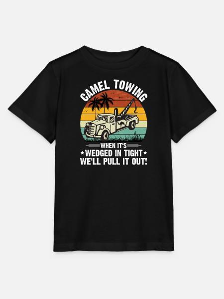 Cooles Cartoon-Kamel-Abschleppen - Stanley/Stella Kinder T-Shirt MINI CREATOR - Schwarz