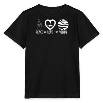 Venus Planète Paix Amour Système Solaire - T-shirt bio MINI CREATOR Stanley/Stella Enfant - noir - Devant - Mikhail (115cm)