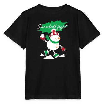 Enfants Snowball Fight Boule de neige - T-shirt bio MINI CREATOR Stanley/Stella Enfant - noir - Devant - Mikhail (115cm)