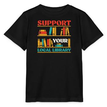 Bibliothek Bibliothekar Lesen - Stanley/Stella Kinder T-Shirt MINI CREATOR  - Schwarz - Vorne - Mikhail (115cm)