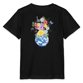 Blumenranke Vase blumenstrauß strauß Blumen - Stanley/Stella Kinder T-Shirt MINI CREATOR  - Schwarz - Vorne - Mikhail (115cm)