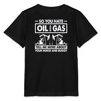 Plate-forme pétrolière Travailleurs du gaz pétrolier forant une plate-forme pétrolière - T-shirt bio MINI CREATOR Stanley/Stella Enfant - noir - Devant - Mikhail (115cm)