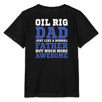 Oil rig oil gas worker drilling oil platform father - Stanley/Stella MINI CREATOR Kids’ T-Shirt - black - Front - Mikhail (115cm)