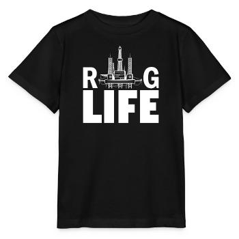 Plate-forme pétrolière Travailleurs du gaz pétrolier forant une plate-forme pétrolière - T-shirt bio MINI CREATOR Stanley/Stella Enfant - noir - Devant - Mikhail (115cm)