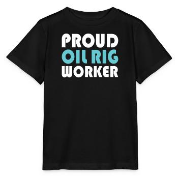 Plate-forme pétrolière Travailleurs du gaz pétrolier forant une plate-forme pétrolière - T-shirt bio MINI CREATOR Stanley/Stella Enfant - noir - Devant - Mikhail (115cm)