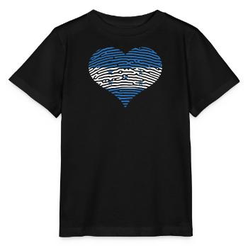 Honduras Landesflagge Honduras Republik Herz - Stanley/Stella Kinder T-Shirt MINI CREATOR  - Schwarz - Vorne - Mikhail (115cm)