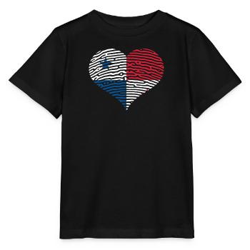 Panama herz Flagge Fahne Zentralamerika Kanal - Stanley/Stella Kinder T-Shirt MINI CREATOR  - Schwarz - Vorne - Mikhail (115cm)