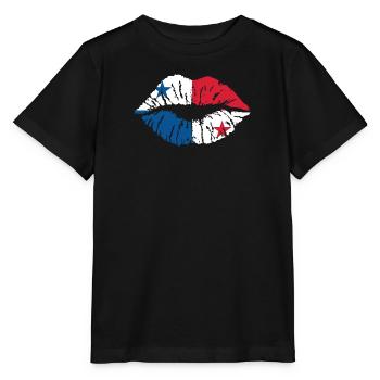 Panama herz Flagge Fahne Zentralamerika Kanal - Stanley/Stella Kinder T-Shirt MINI CREATOR  - Schwarz - Vorne - Mikhail (115cm)