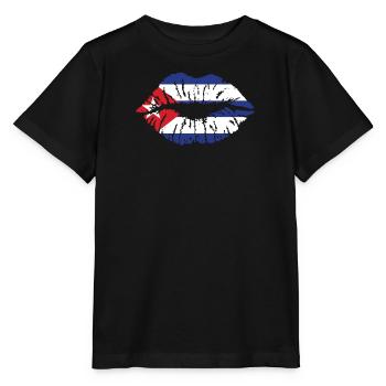Kuba Flagge herz Fahne Kubaner - Stanley/Stella Kinder T-Shirt MINI CREATOR  - Schwarz - Vorne - Mikhail (115cm)