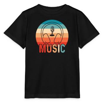 Vinyl Musiker Retro Musik Vinyl Vintage Musizieren - Stanley/Stella Kinder T-Shirt MINI CREATOR  - Schwarz - Vorne - Mikhail (115cm)
