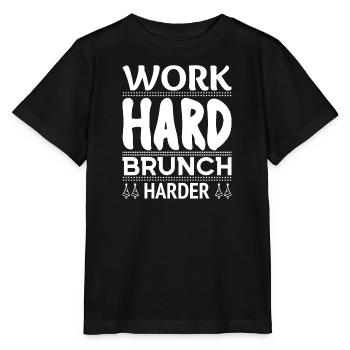 Brunch -Déjeuner tardif Déjeuner Petit-déjeuner Nourriture - T-shirt bio MINI CREATOR Stanley/Stella Enfant - noir - Devant - Mikhail (115cm)