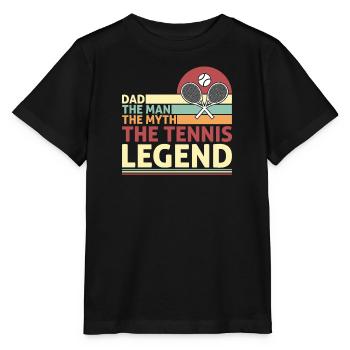 Tennis Vater Tennisplatz Tennisspieler Tennisspiel - Stanley/Stella Kinder T-Shirt MINI CREATOR  - Schwarz - Vorne - Mikhail (115cm)