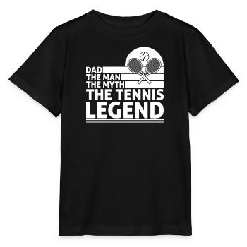 Tennis Vater Tennisplatz Tennisspieler Tennisspiel - Stanley/Stella Kinder T-Shirt MINI CREATOR  - Schwarz - Vorne - Mikhail (115cm)