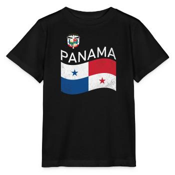 Panama herz Flagge Fahne Zentralamerika Kanal - Stanley/Stella Kinder T-Shirt MINI CREATOR  - Schwarz - Vorne - Mikhail (115cm)