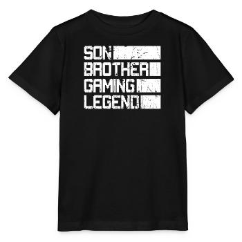 Son frère Gamer Légende Jeu Jeu vidéo Gamer - T-shirt bio MINI CREATOR Stanley/Stella Enfant - noir - Devant - Mikhail (115cm)