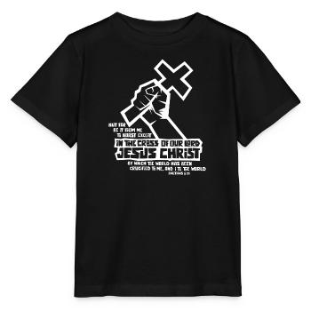 Christianisme Jésus Religion Foi Croix Prière - T-shirt bio MINI CREATOR Stanley/Stella Enfant - noir - Devant - Mikhail (115cm)