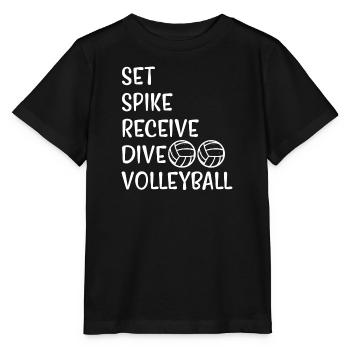 Volleyball Volley Aufschlag Volleyballspieler - Stanley/Stella Kinder T-Shirt MINI CREATOR  - Schwarz - Vorne - Mikhail (115cm)