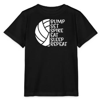 Volleyball Volley Aufschlag Volleyballspieler - Stanley/Stella Kinder T-Shirt MINI CREATOR  - Schwarz - Vorne - Mikhail (115cm)
