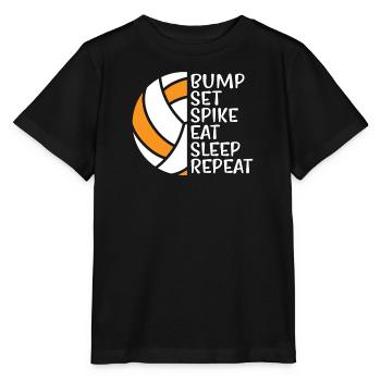 Volleyball Volley Aufschlag Volleyballspieler - Stanley/Stella Kinder T-Shirt MINI CREATOR  - Schwarz - Vorne - Mikhail (115cm)