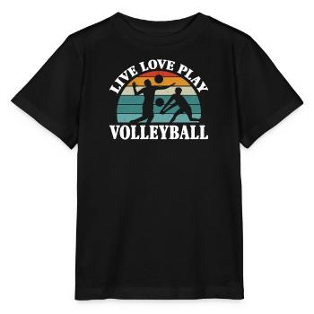 Volleyball Volley Aufschlag Volleyballspieler - Stanley/Stella Kinder T-Shirt MINI CREATOR  - Schwarz - Vorne - Mikhail (115cm)