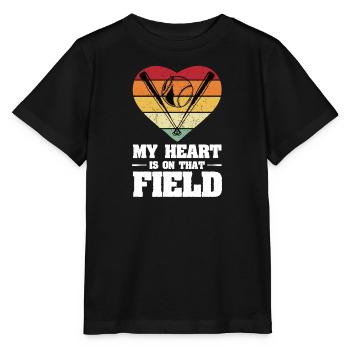 Baseball Heartbeat Player Pulse Frequency Sports - Stanley/Stella MINI CREATOR Kids’ T-Shirt - black - Front - Mikhail (115cm)