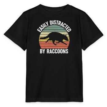 WASCHBÄR Tierliebe Wildtier Zoologie - Stanley/Stella Kinder T-Shirt MINI CREATOR  - Schwarz - Vorne - Mikhail (115cm)