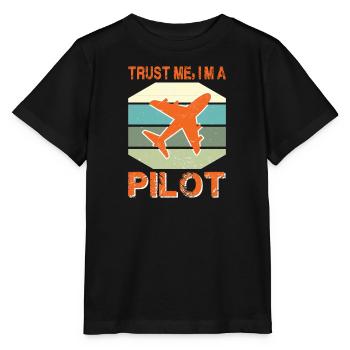 Pilot Flugzeug fliegen Flugsport Geschenkidee - Stanley/Stella Kinder T-Shirt MINI CREATOR  - Schwarz - Vorne - Mikhail (115cm)