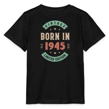 1945 né - anniversaire né 1945 - T-shirt bio MINI CREATOR Stanley/Stella Enfant - noir - Devant - Mikhail (115cm)