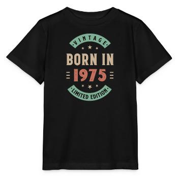 1975 - Baujahr 1975 - Jahrgang 1975 - Stanley/Stella Kinder T-Shirt MINI CREATOR  - Schwarz - Vorne - Mikhail (115cm)