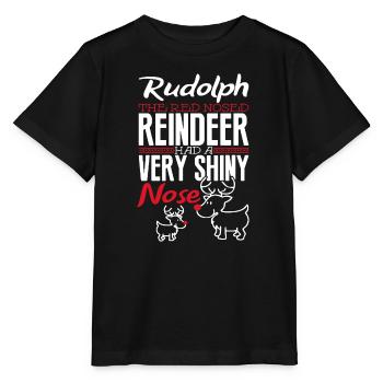 Christmas Rudolph Reindeer - Stanley/Stella MINI CREATOR Kids’ T-Shirt - black - Front - Mikhail (115cm)