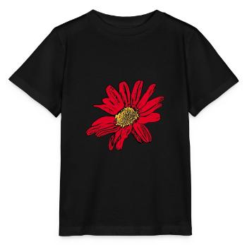 Flower Red Red Flower Flowers Red Red Flowers - Stanley/Stella MINI CREATOR Kids’ T-Shirt - black - Front - Mikhail (115cm)