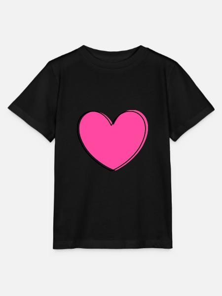 Valentinsdag rosa hjerte, Valentinsdag gave - Stanley/Stella MINI CREATOR T-skjorte for barn - svart