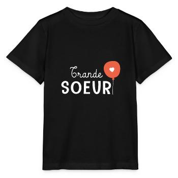 Future grande soeur annonce grossesse annonce bébé - T-shirt bio MINI CREATOR Stanley/Stella Enfant - noir - Devant - Mikhail (115cm)
