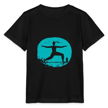 Yoga - Relaxen - Lebensqualität - Stanley/Stella Kinder T-Shirt MINI CREATOR  - Schwarz - Vorne - Mikhail (115cm)