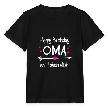 Happy Birthday Oma / Oma Geburtstag - Stanley/Stella Kinder T-Shirt MINI CREATOR  - Schwarz - Vorne - Mikhail (115cm)