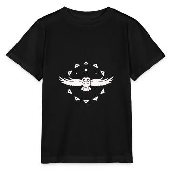 Eule - Vogel - Naturschutz - Tierfreund - Stanley/Stella Kinder T-Shirt MINI CREATOR  - Schwarz - Vorne - Mikhail (115cm)