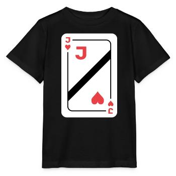 Herz Bube Spielkarte Pokerkarte - Stanley/Stella Kinder T-Shirt MINI CREATOR  - Schwarz - Vorne - Mikhail (115cm)