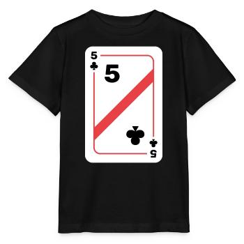 Clubs Cinq Carte à jouer Carte de poker - T-shirt bio MINI CREATOR Stanley/Stella Enfant - noir - Devant - Mikhail (115cm)