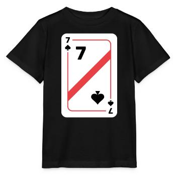 Sept piques Carte à jouer Carte de poker - T-shirt bio MINI CREATOR Stanley/Stella Enfant - noir - Devant - Mikhail (115cm)