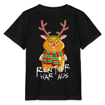 Rentier war aus Weihnachtsgeschenk xmas - Stanley/Stella Kinder T-Shirt MINI CREATOR  - Schwarz - Vorne - Mikhail (115cm)