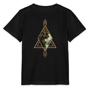 Tolle Stadt auf dem Felsen mit Feen. - Stanley/Stella Kinder T-Shirt MINI CREATOR  - Schwarz - Vorne - Mikhail (115cm)
