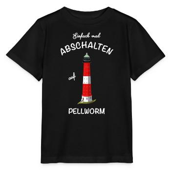 Kultiger Leuchtturm Pellworm, Nordsee, Abschalten - Stanley/Stella Kinder T-Shirt MINI CREATOR  - Schwarz - Vorne - Mikhail (115cm)