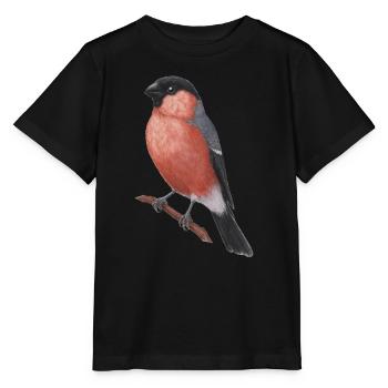 Eurasian Bullfinch Watercolour Illustration - Stanley/Stella MINI CREATOR Kids’ T-Shirt - black - Front - Mikhail (115cm)
