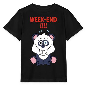 Panda on weekends - Stanley/Stella MINI CREATOR Kids’ T-Shirt - black - Front - Mikhail (115cm)